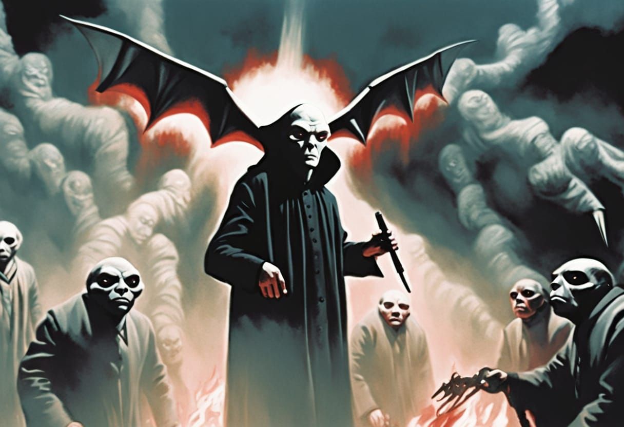 Ominous Alien Figure Bathed in Divine Light