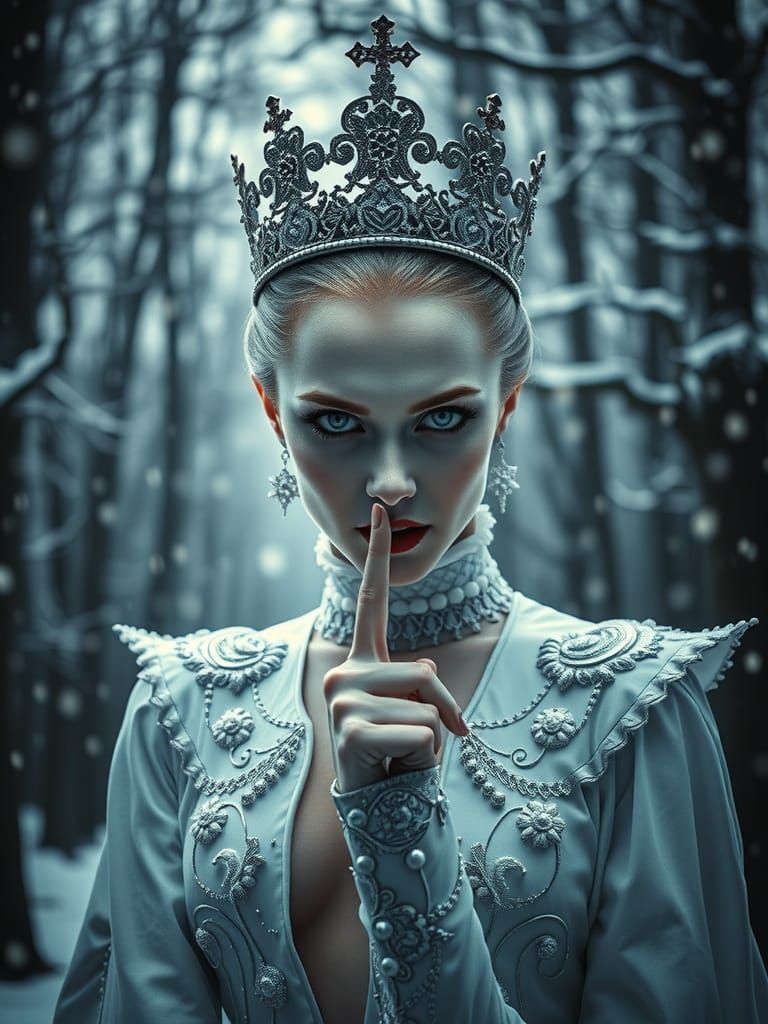 Vampire Queen's Silent Winter Forest Gaze
