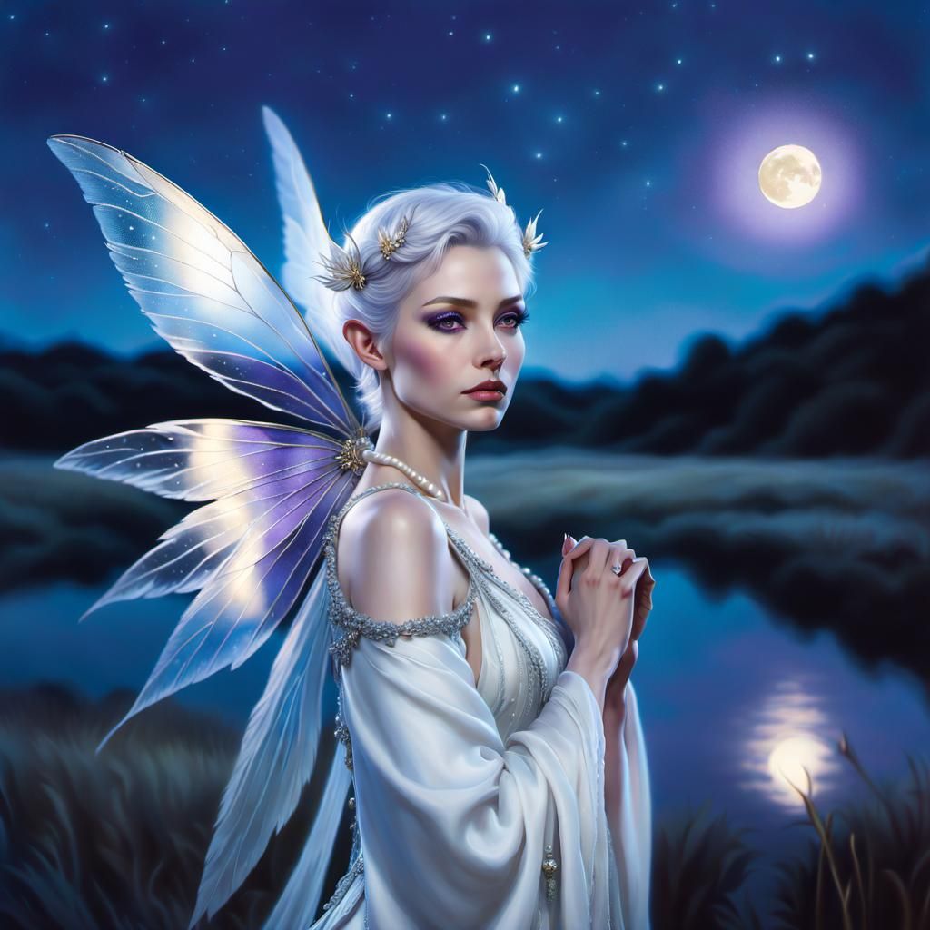 Frost Fairy Portrait in Hyperrealist Style