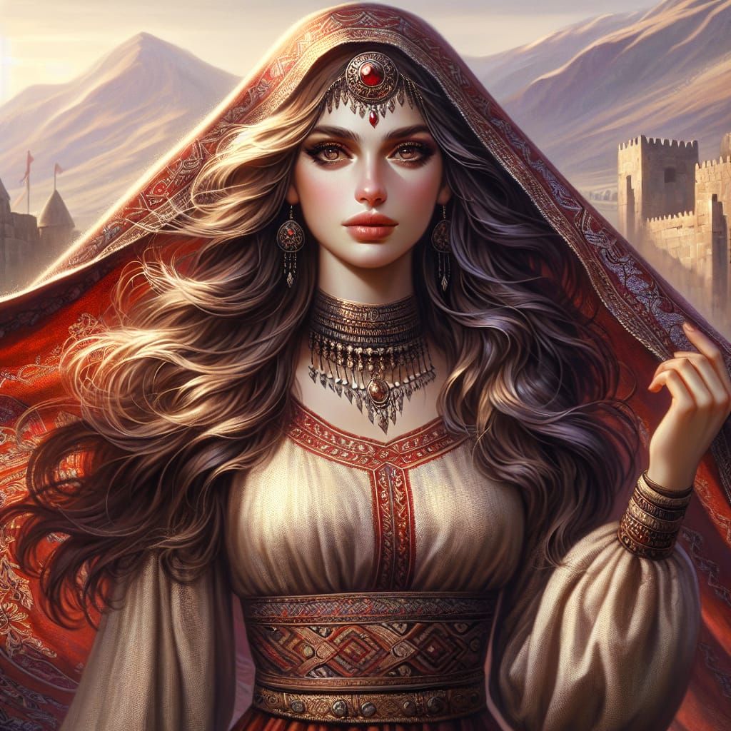 Armenian Goddess Bagvarti in Fantasy Art Style