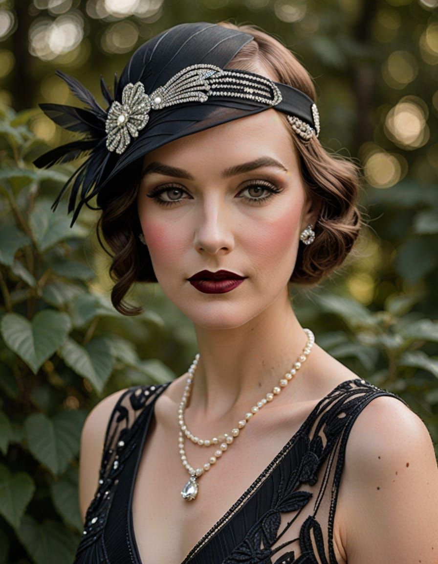 Geometric Flapper Portrait in Silk