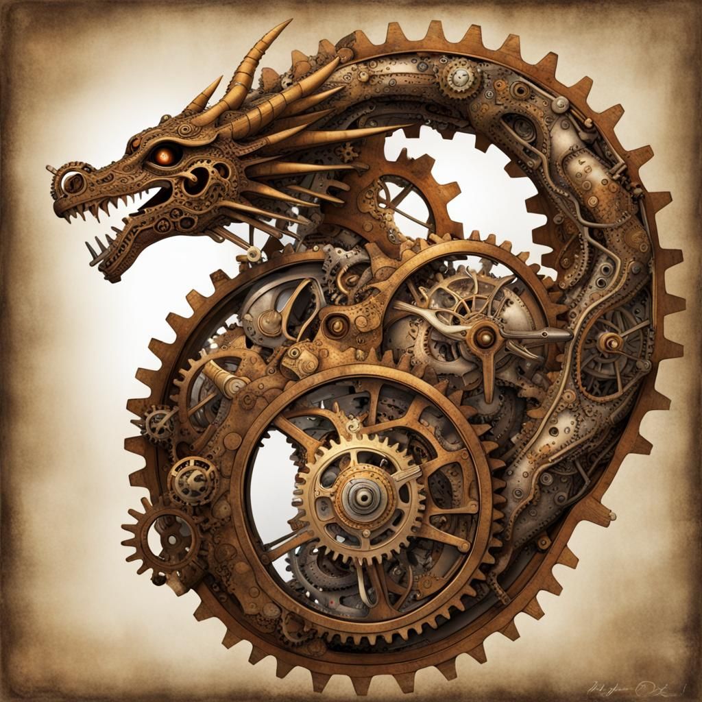 Clockwork Dragon: Intricate Steampunk Art