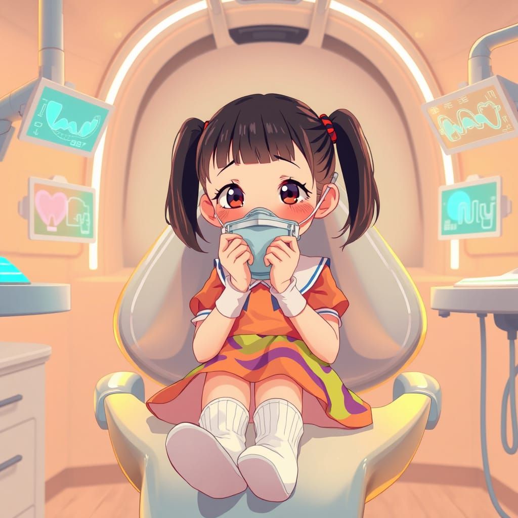 Futuristic Dentist Visit in Pastel Hues