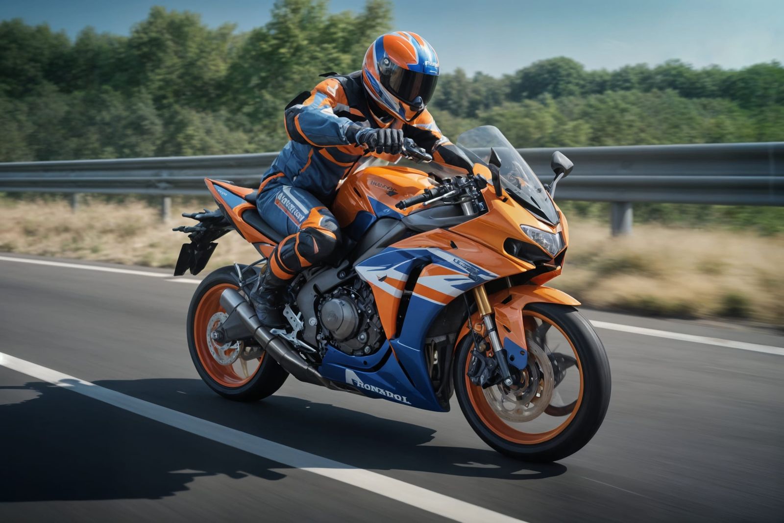 Honda CBR650R Repsol Racing Bike Speeds Through Traffic