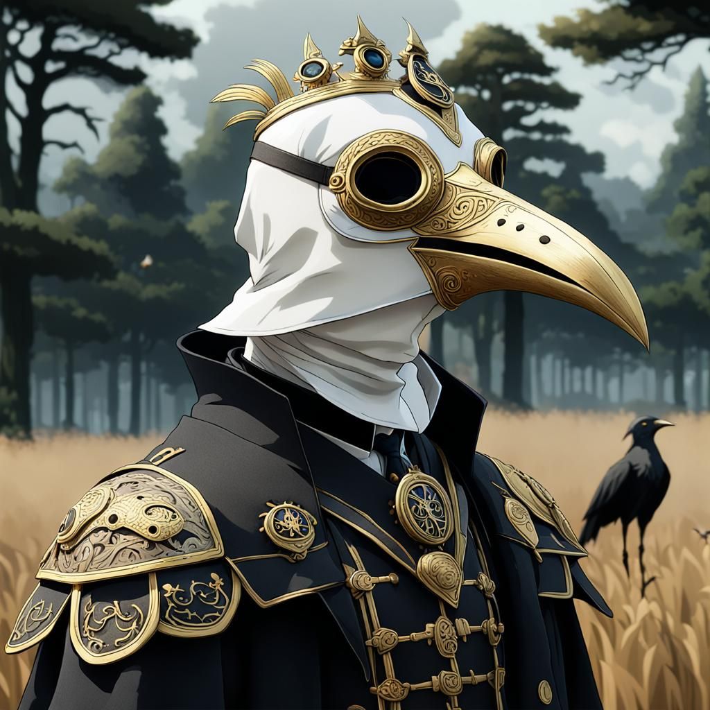 Plague Doctor in Souls-like Anime Style