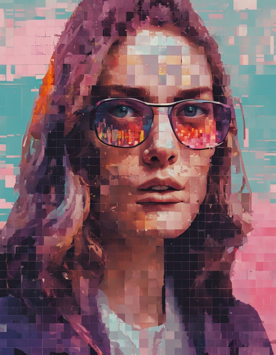 Pop Culture Portrait with Glitch and Exposure Effects