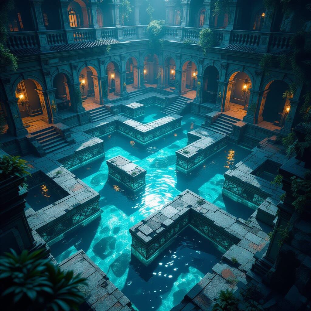 Dark Fantasy Serpent Lagoons in 8k