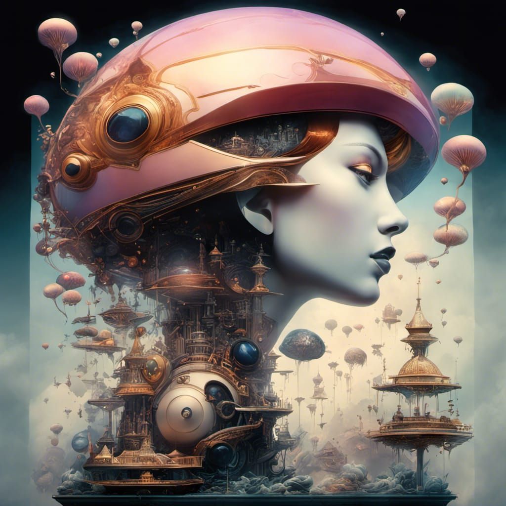 Steampunk Floral Merry-Go-Round: Intricate Digital Art