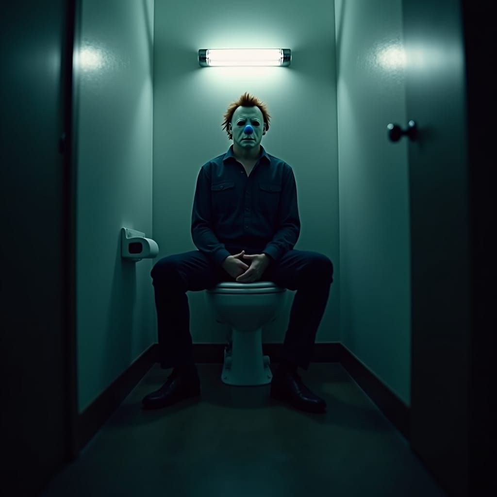 Michael Myers as Clown in Eerie Film Noir