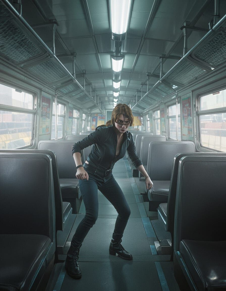 Cinematic Film Still with Dramatic Lighting