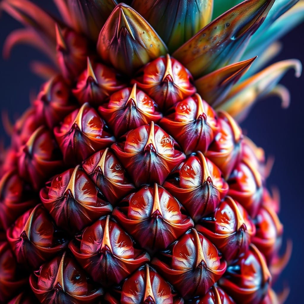 Hyperrealistic Pineapple in Vibrant, Dreamlike Detail