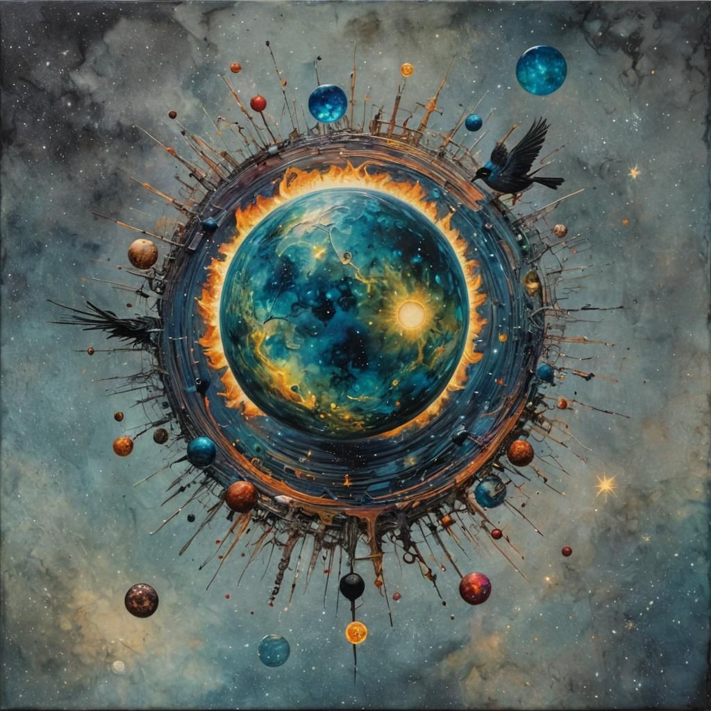 Celestial Birds: Impressionistic Retropunk Surrealism