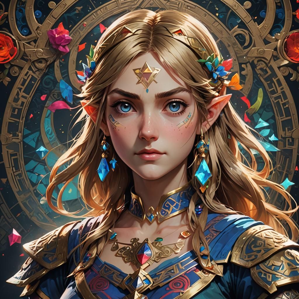 Zelda Portrait in Artgerm and Mucha Style