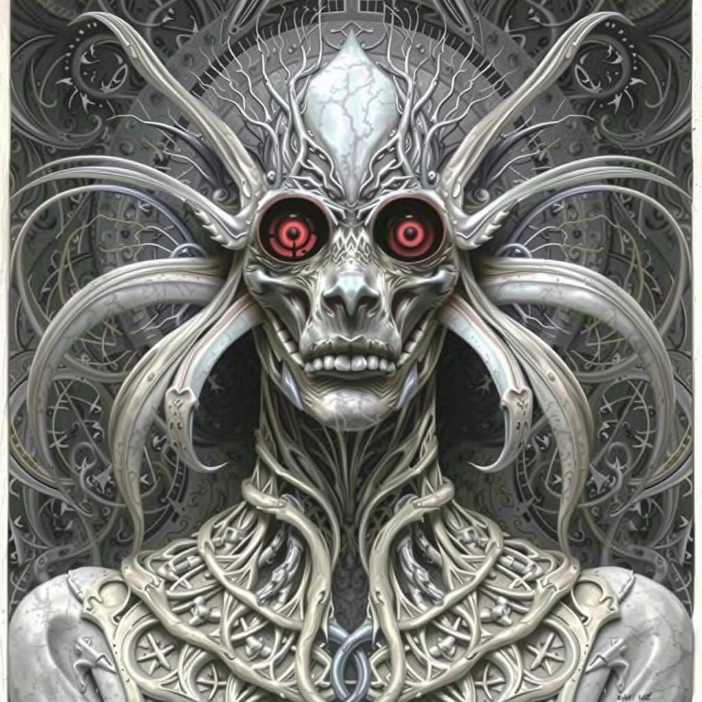 Surreal Dystopian Scene in Beksinski's Style