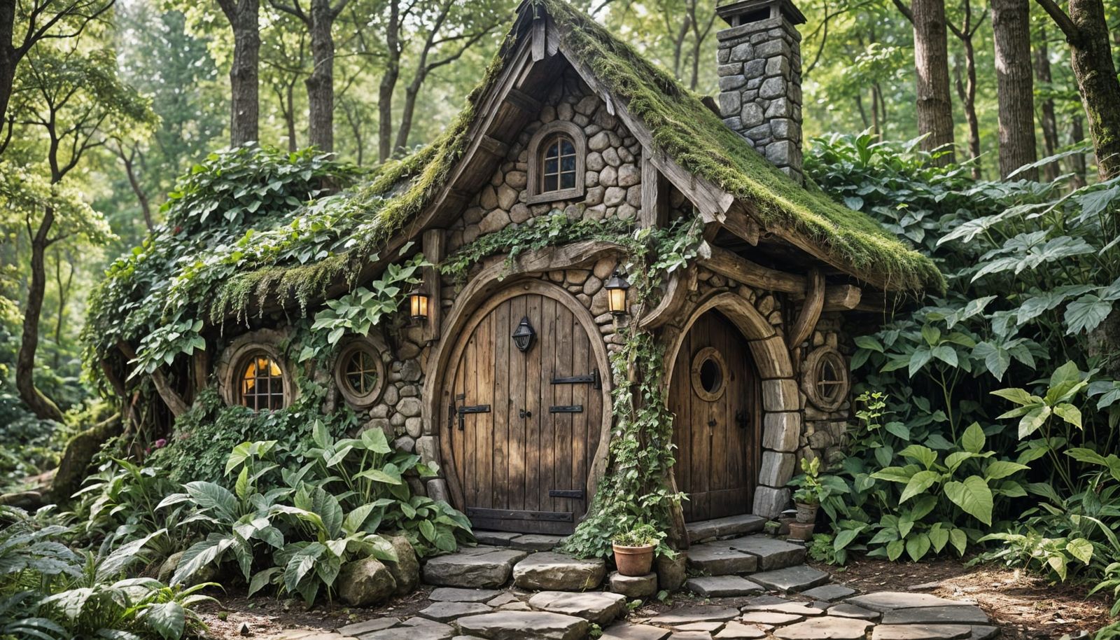 Whimsical Elven Cottage in Rustic Harmony