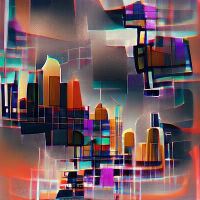 Vibrant Abstract Cityscape Art