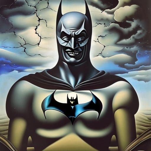 Hyperrealistic Batman Portrait in Starry Night Sky