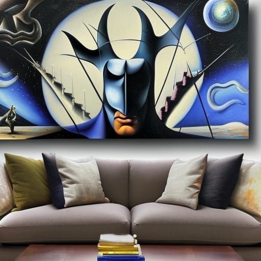 Batman in Starry Night Sky: Hyperrealistic Digital Art