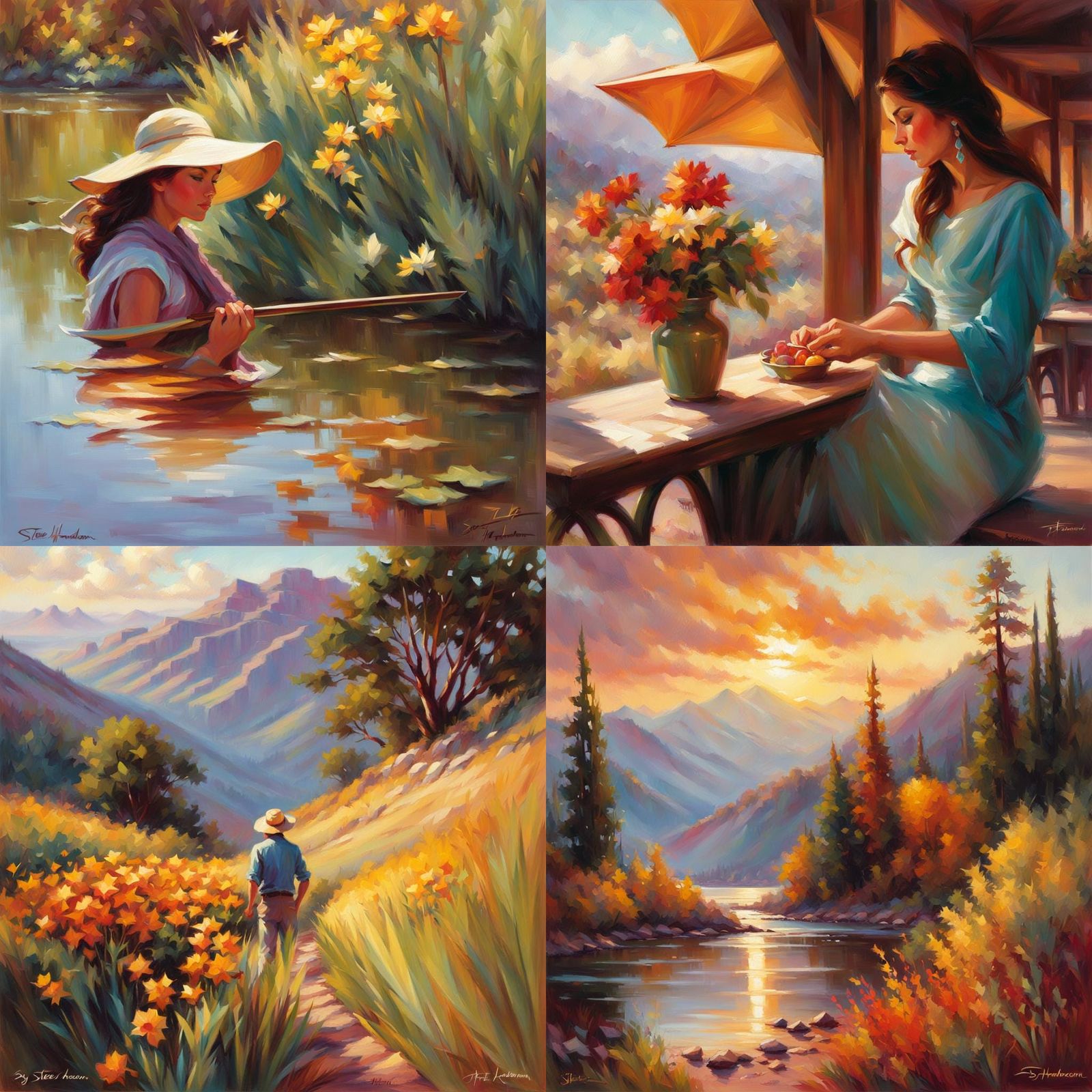 Impressionistic Landscape Painting in Henderson Style