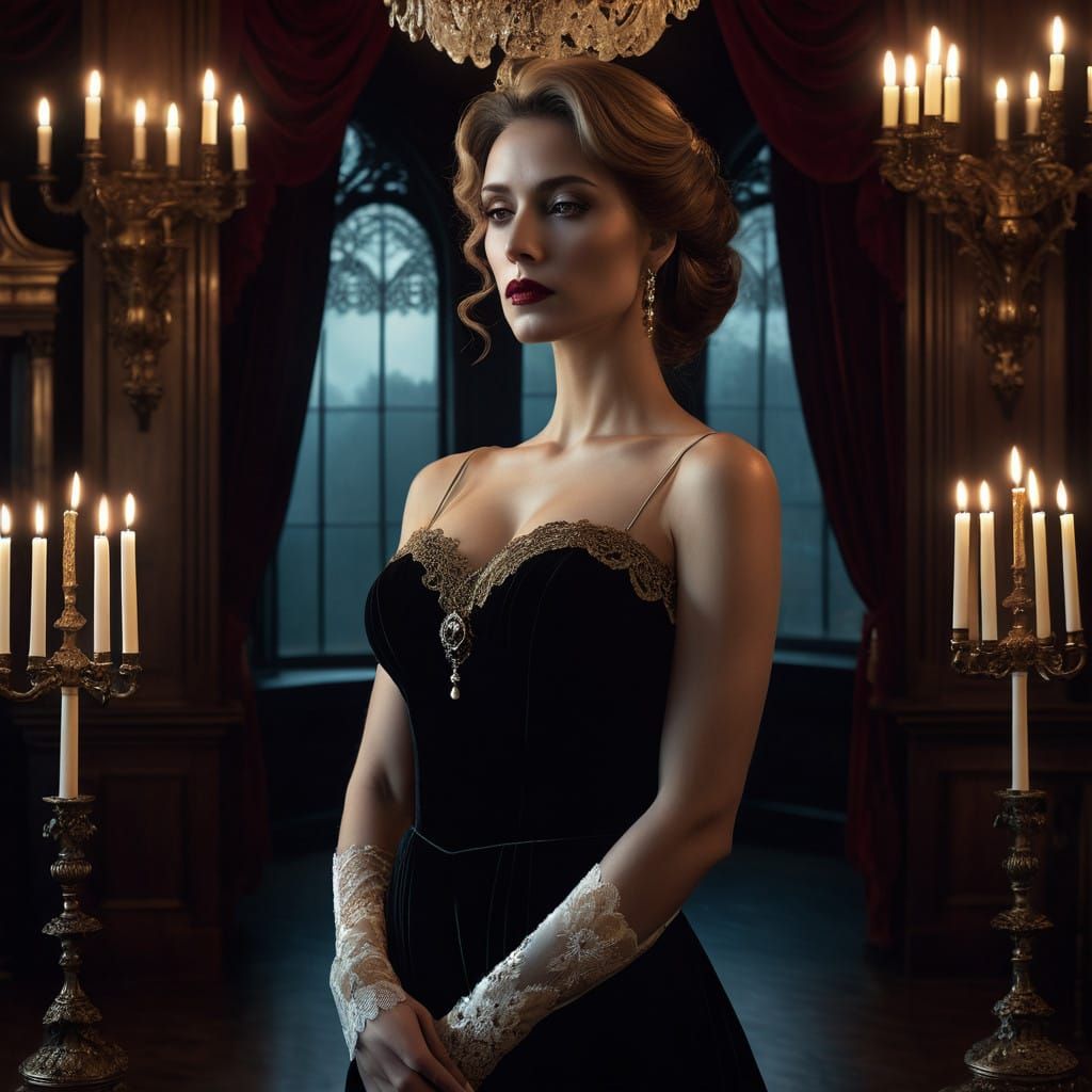 Dark Elegance in Victorian Chamber