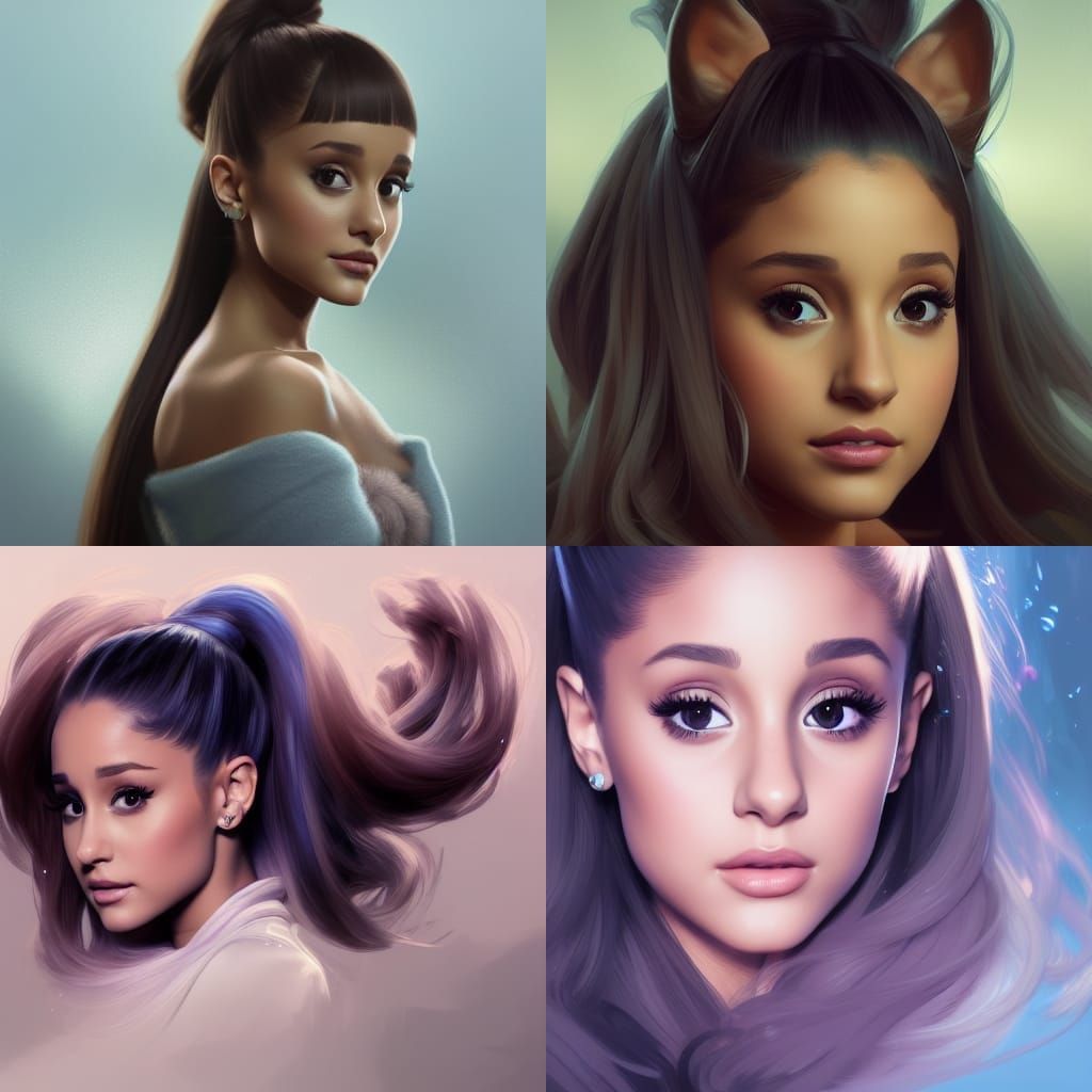 Ariana Grande Portrait in Hyperdetailed Digital Art Style