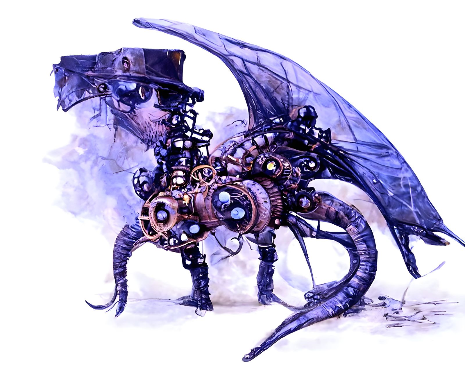 Steampunk Eldritch Dragon with Cybernetic Enhancements
