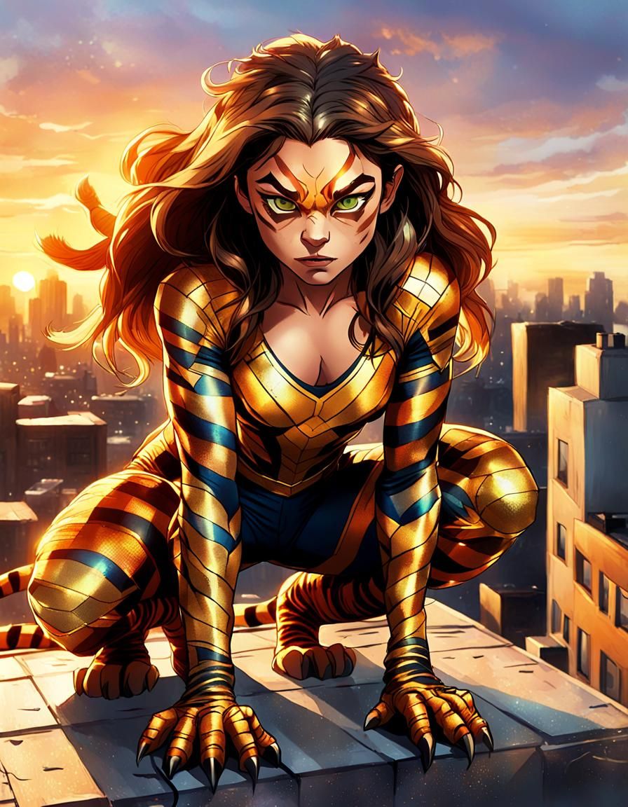 Tigra the Were-Woman Concept Art in Comic Book Style