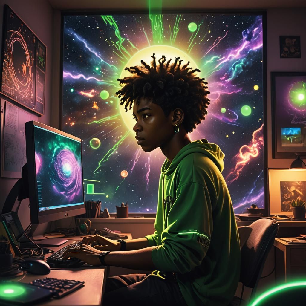 Teenager's Shocked Reaction to Computer Screen