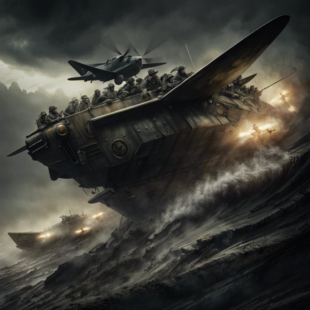 World War II Naval Convoy: Epic Digital Painting