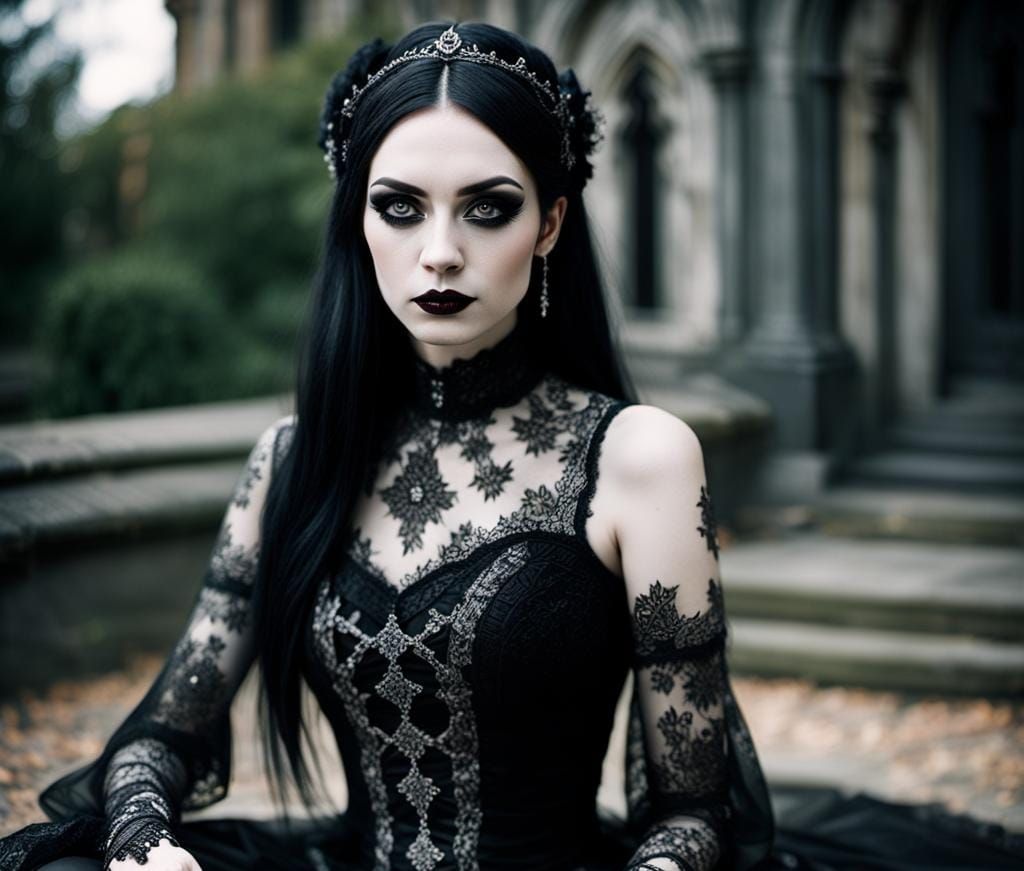 Hauntingly Beautiful Goth Girl Portrait