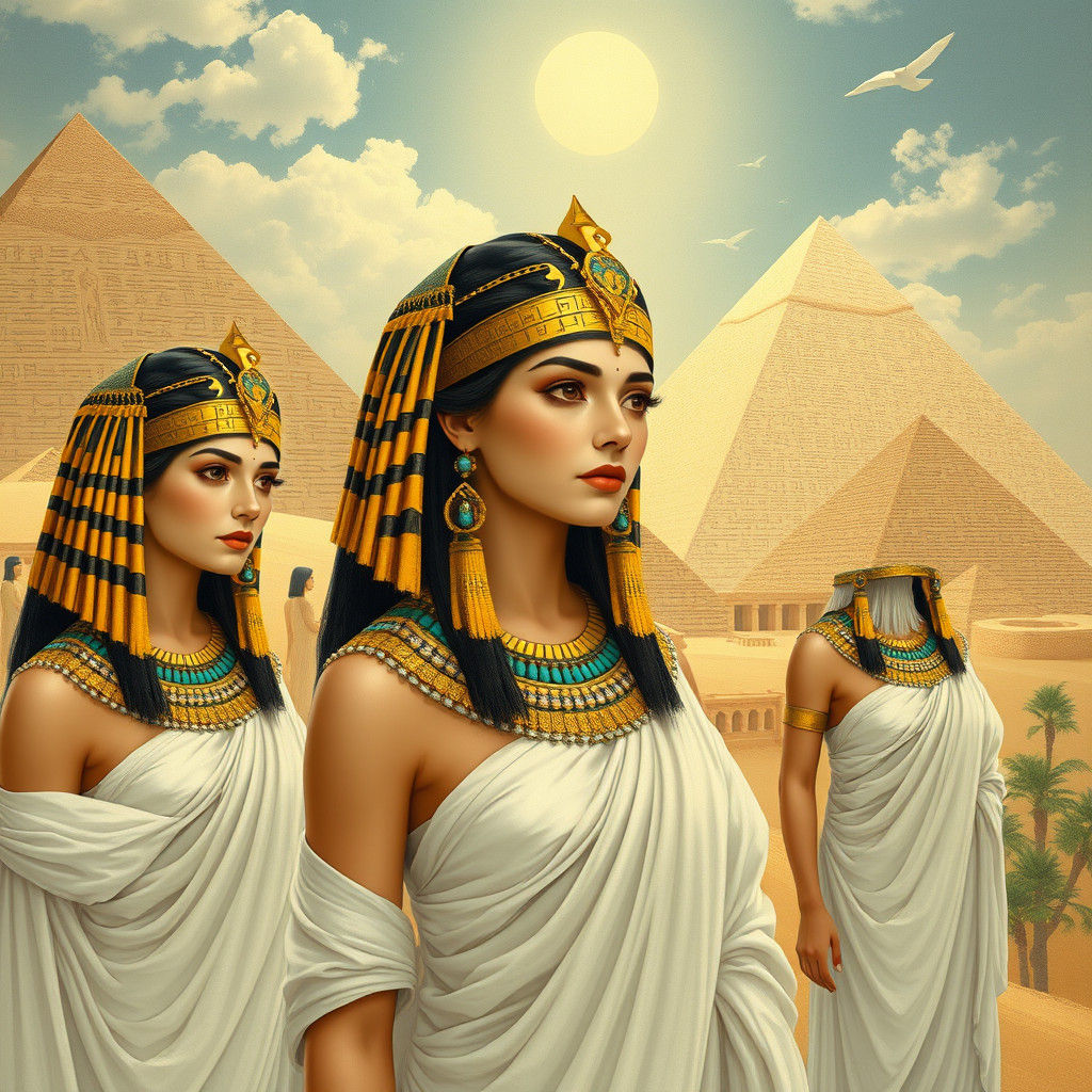 Egyptian Women in Art Nouveau Style