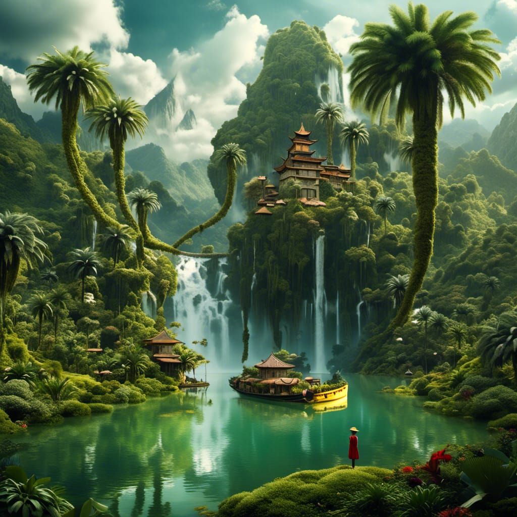 <lora:Floating Treehouse:1.0>  A 8K ,16K,24K gigantic large ...