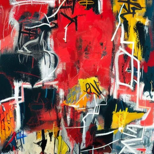 Expressionist Faces in Mixed Media: A Basquiat-esque Paintin...