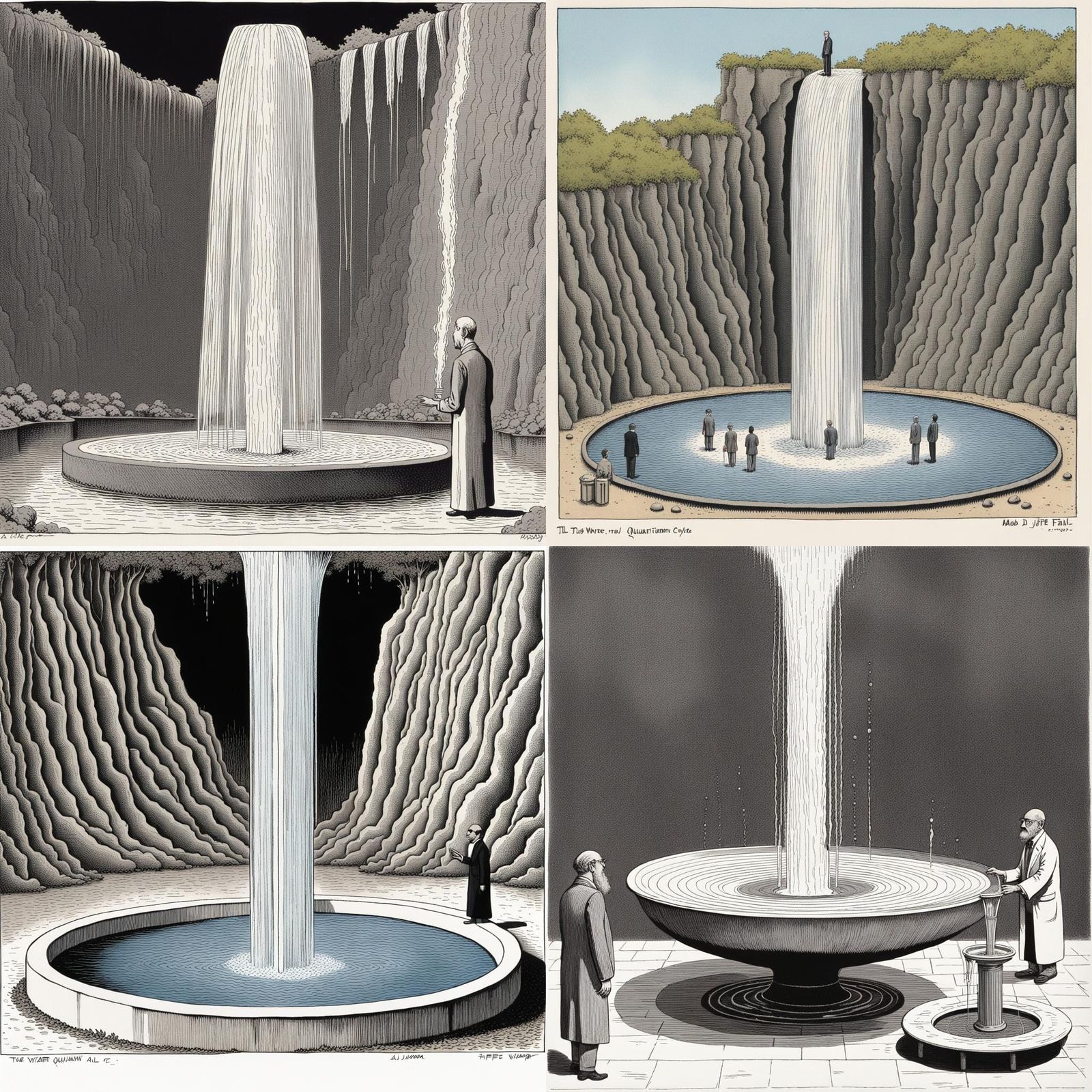 Surreal Quantum Fountain with Tesseract Siphon Jet