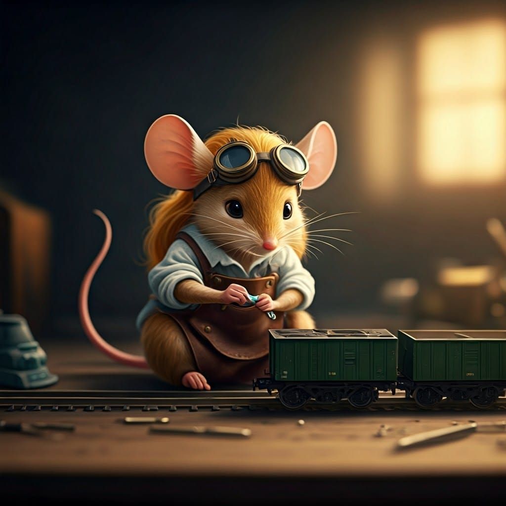 Whimsical Steampunk Engineer at Work