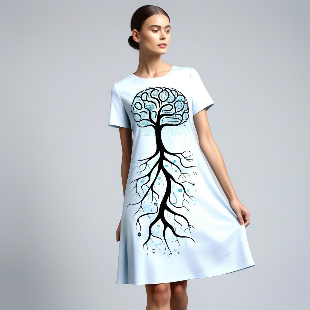 Fantasy Neurographic Woman in Dress