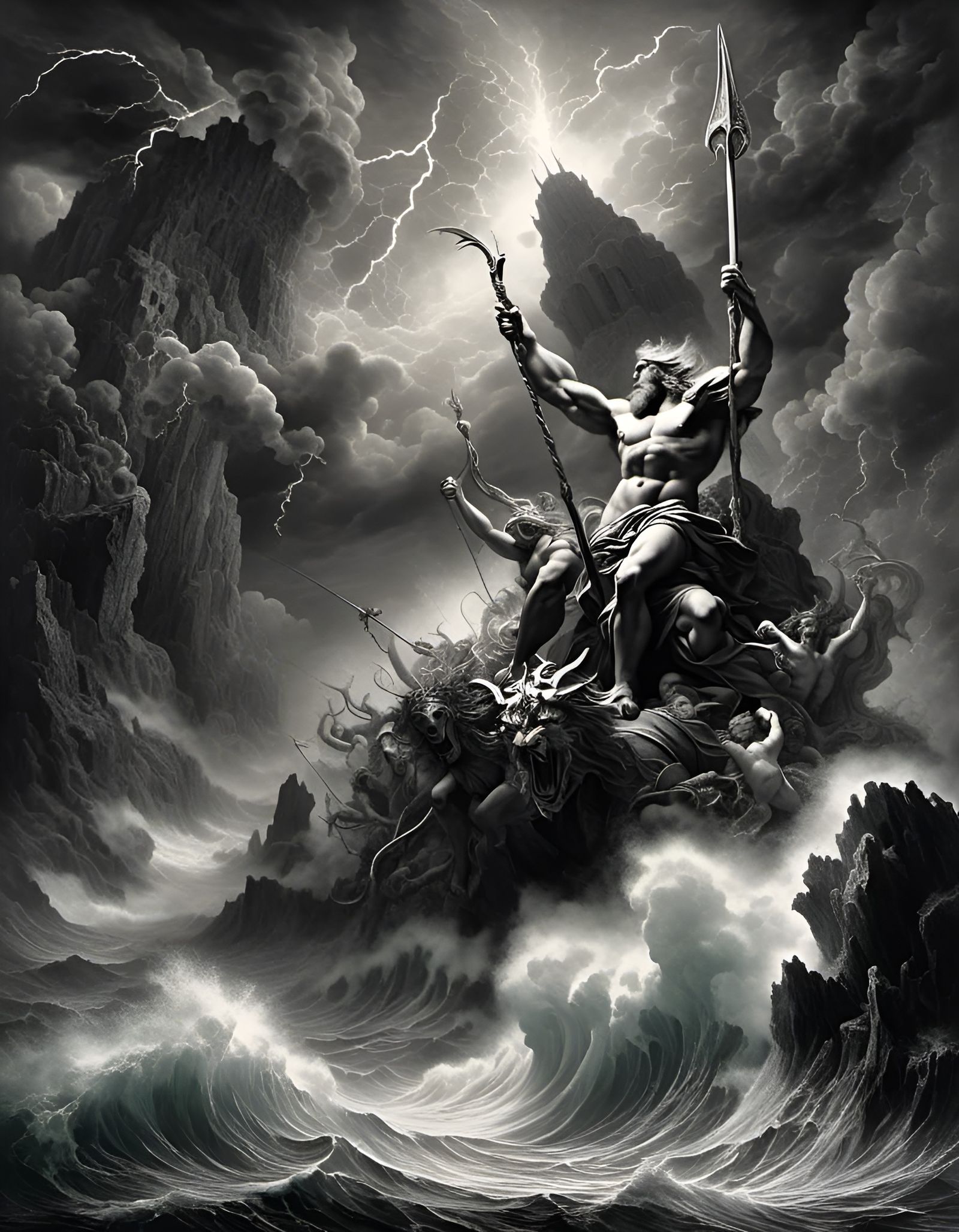 Epic Battle of Gods: Poseidon vs Storm Giants