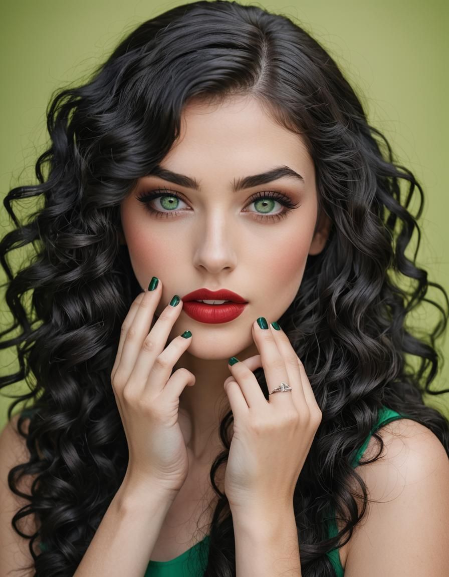 Beautiful Girl Blowing Kiss: Hyperdetailed Portrait