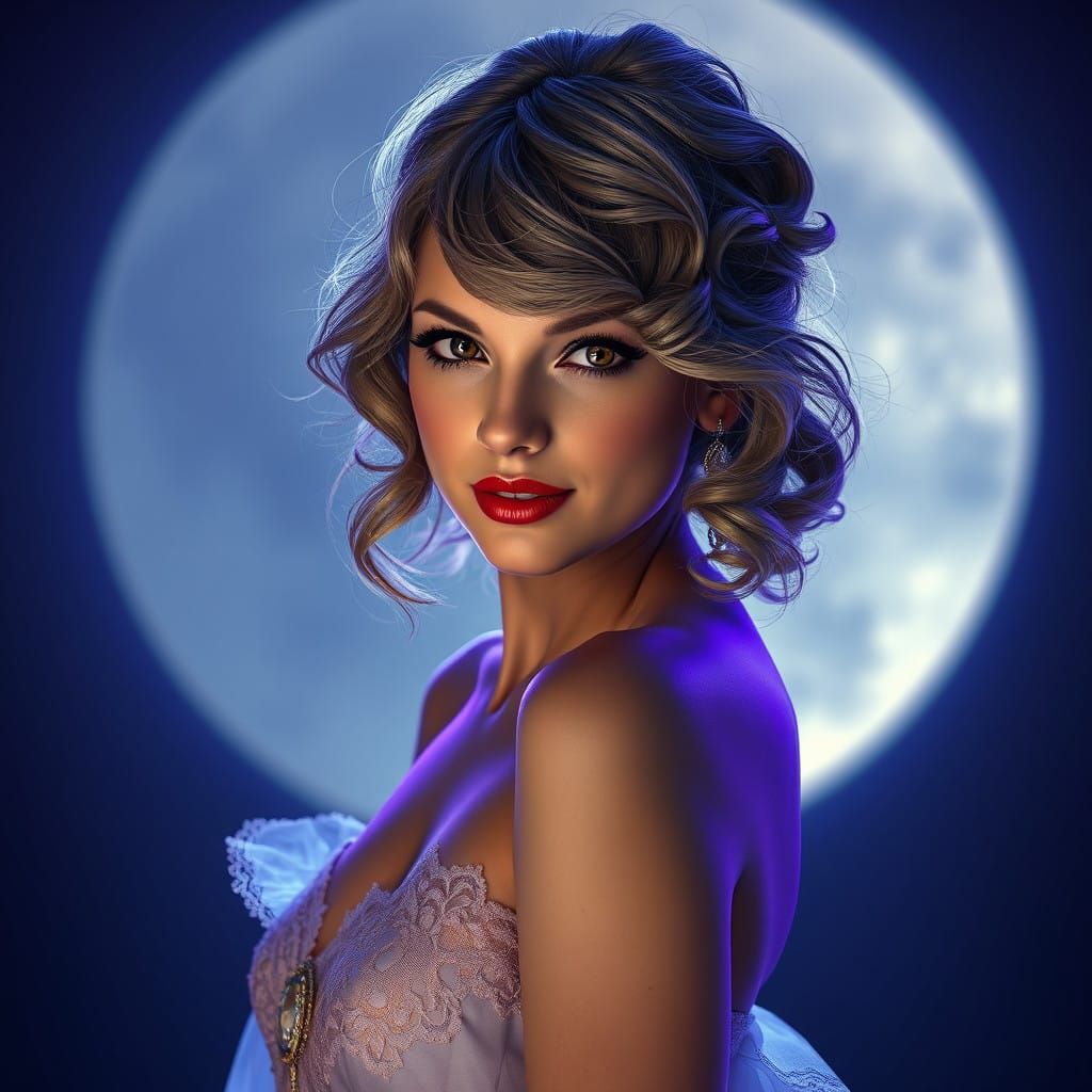 Ethereal Taylor Swift in Art Nouveau-Inspired 8K Portrait