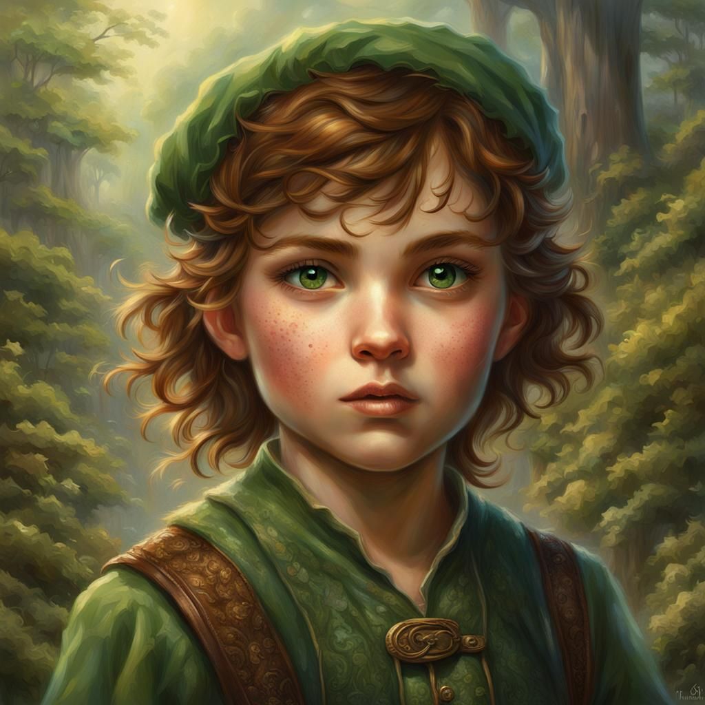 Halfling Criminal with Freckles in Ethereal Fantasy Style