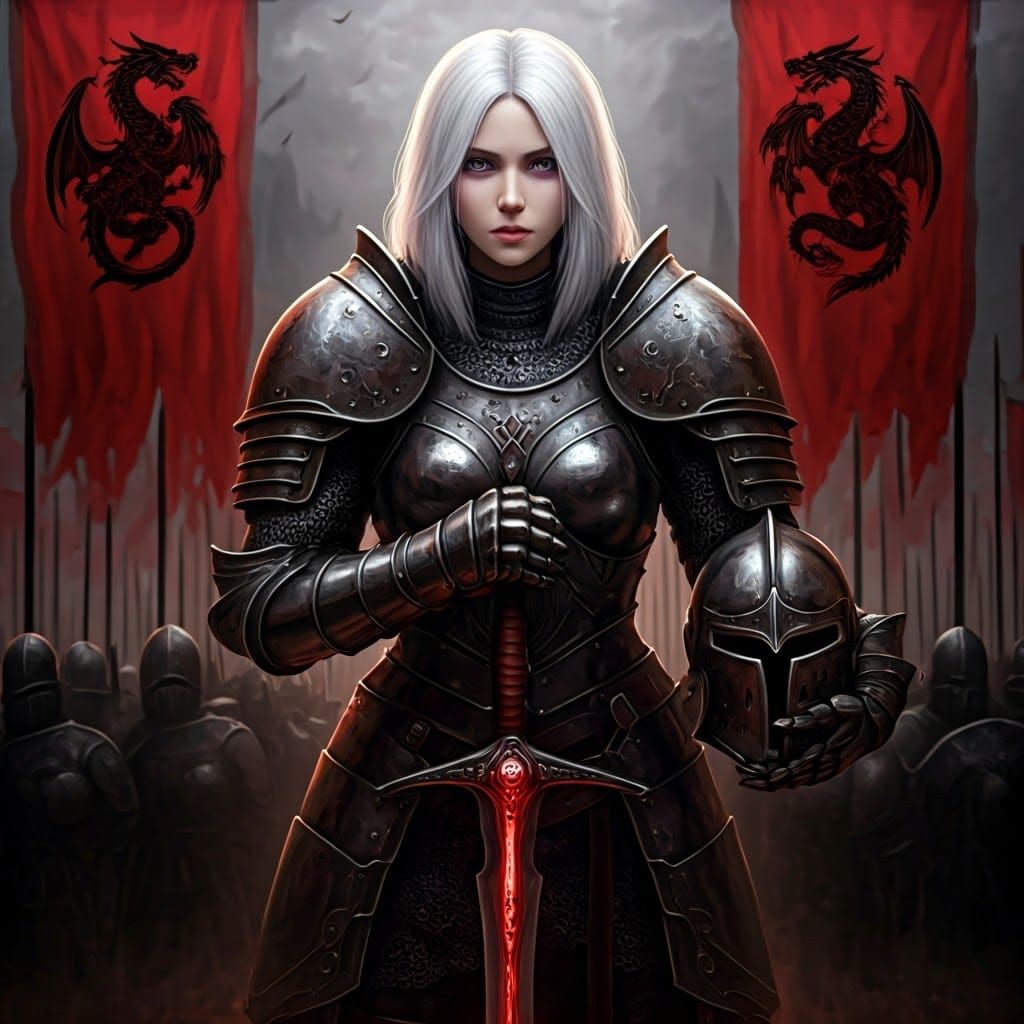 Fantastical Warrior Queen Empowered by Dragon