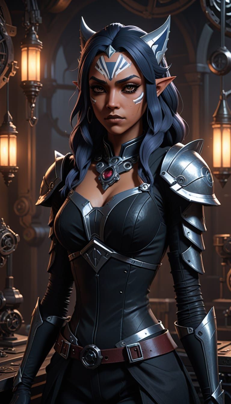 Gothic Ahsoka in Steampunk Elegance