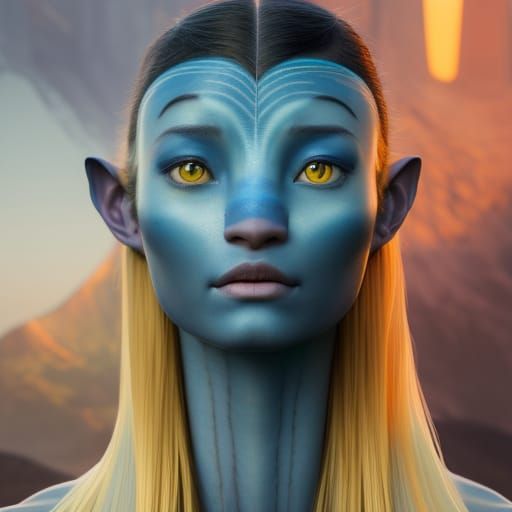 Na'vi Woman Drives School Bus: Detailed Portrait