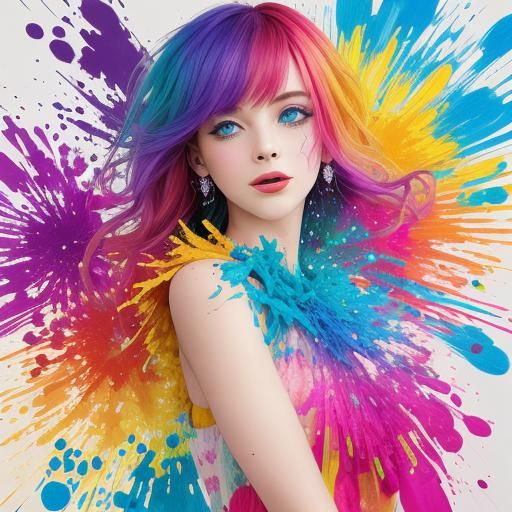 Dynamic Colorful Bursts of Light and Energy