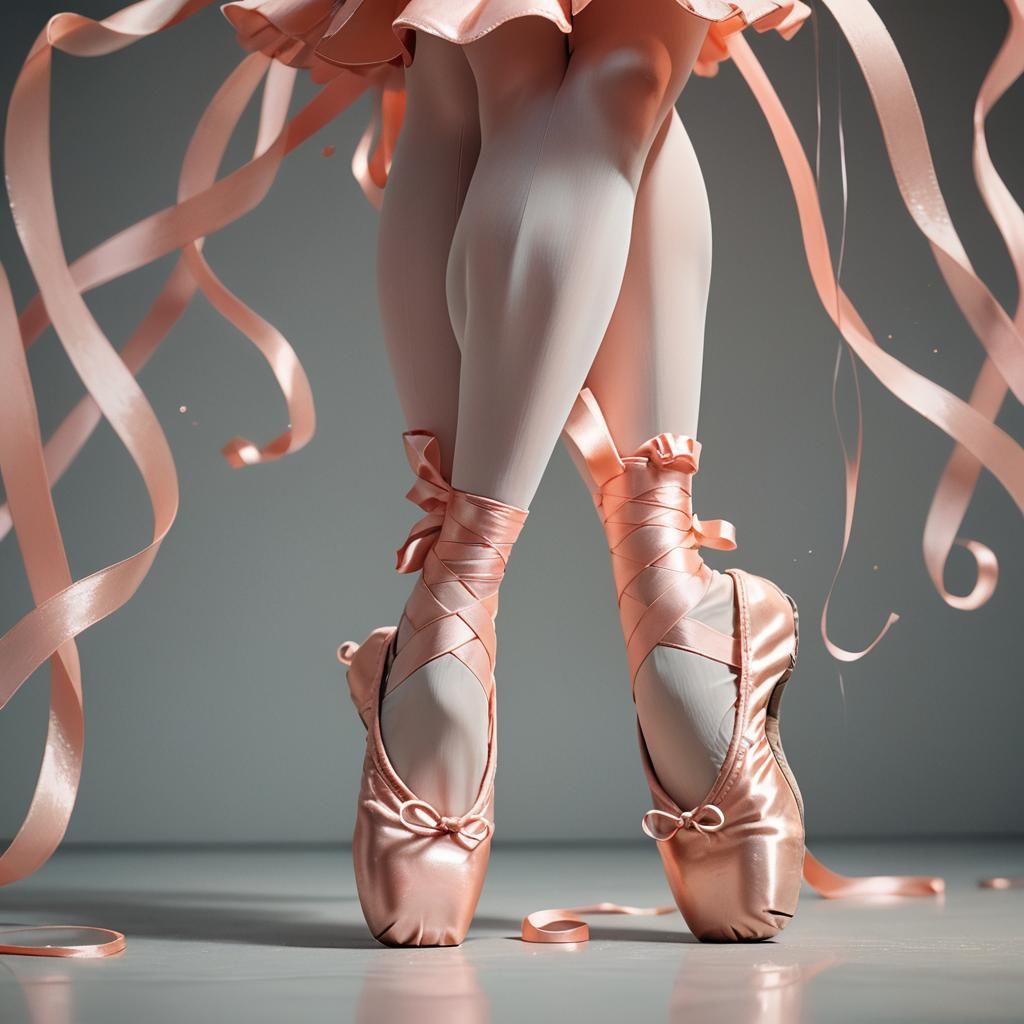 Anime Ballet Dancer on Point in 3D Art