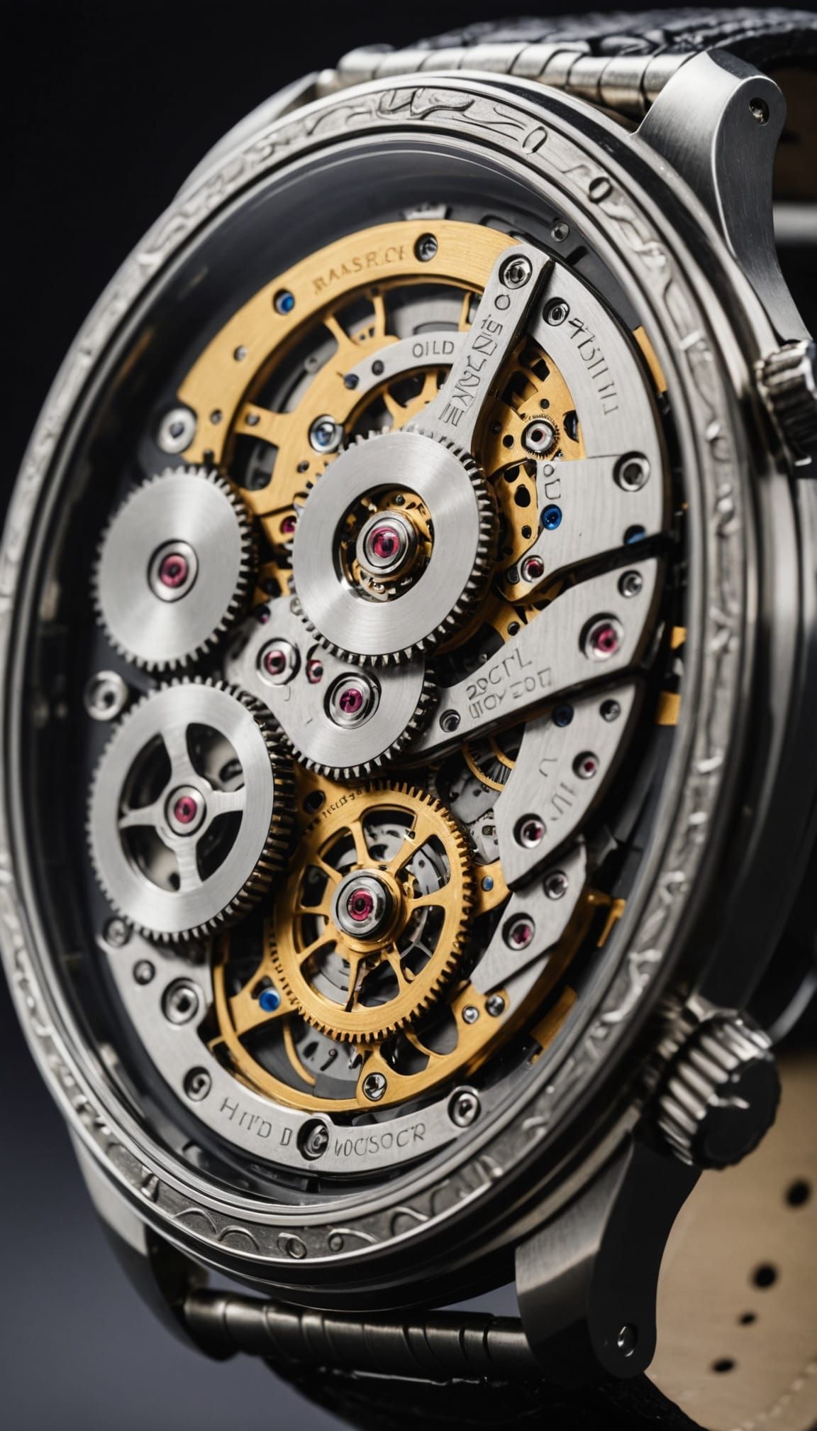 Intricate Watch Mechanism Revealed in Detailed Close-Up