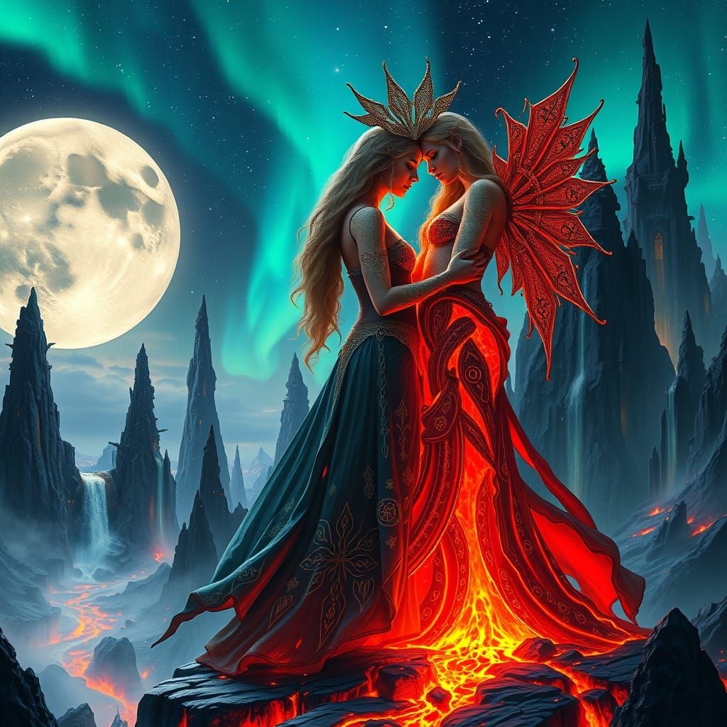 Celestial Priestesses of Love on Volcanic Phoenix-Isle