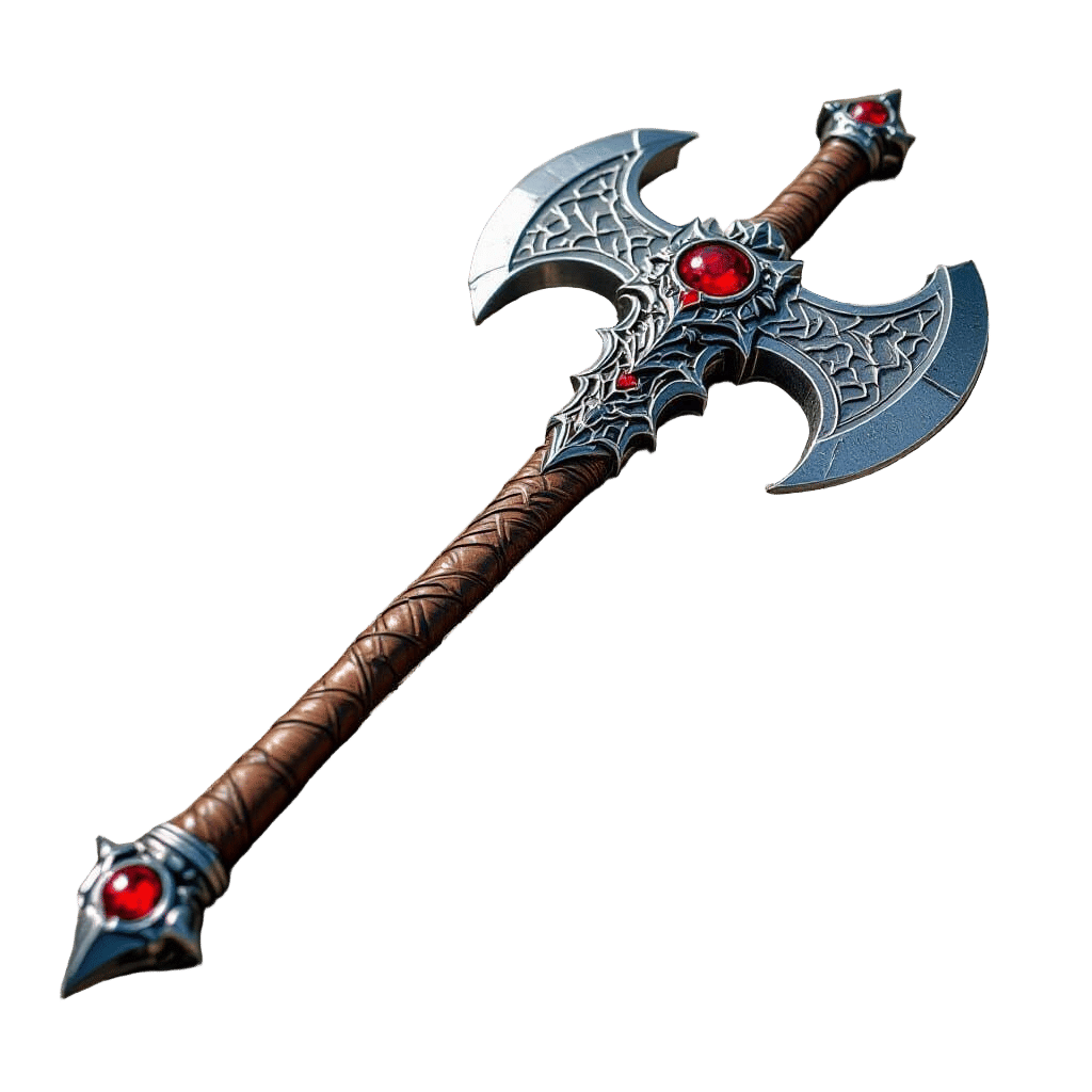 Meteoric Iron Greataxe on Stone Slab