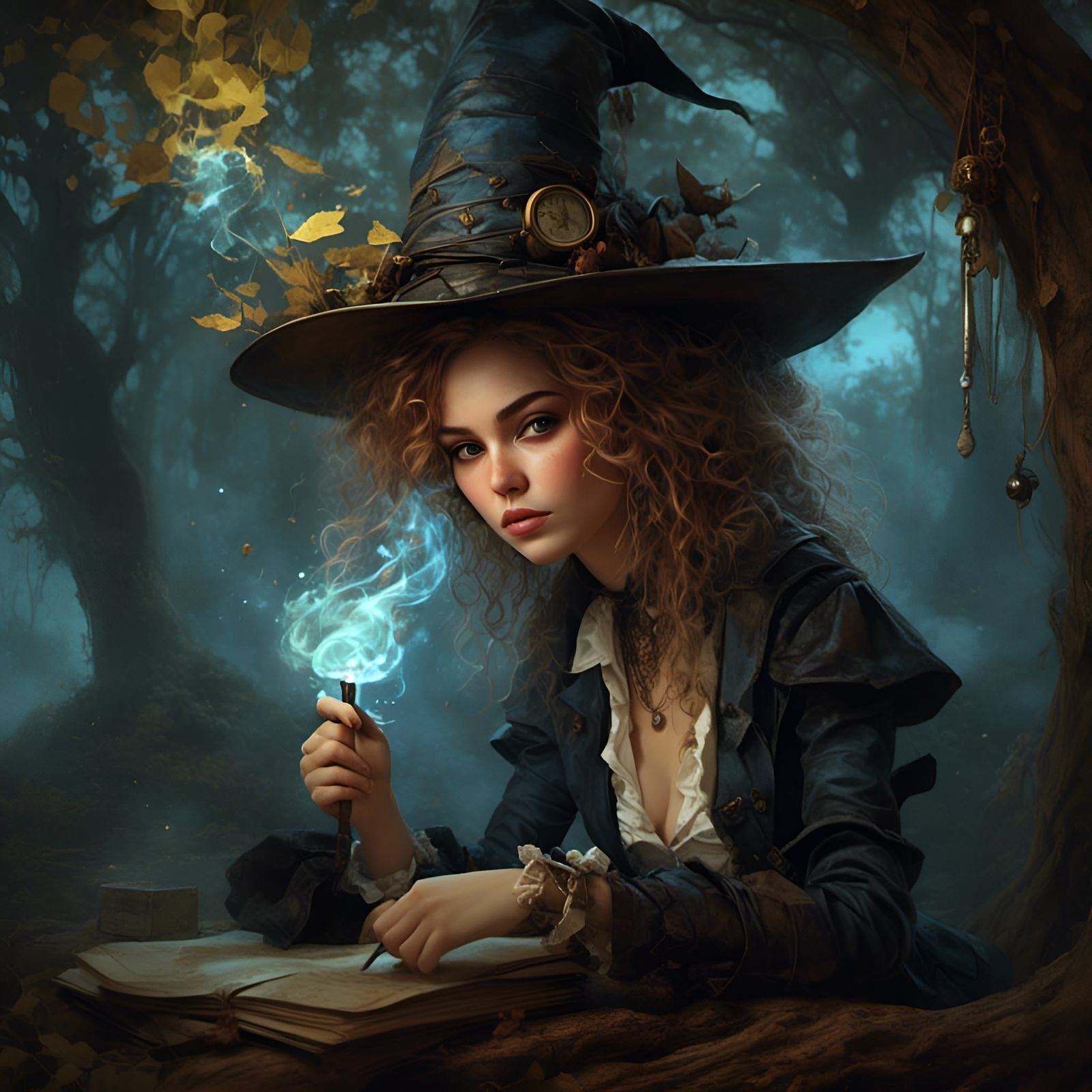 Steampunk Witch Hermione Granger Illustration