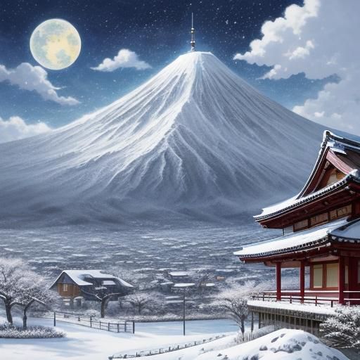 Snowy Day in Anime Style